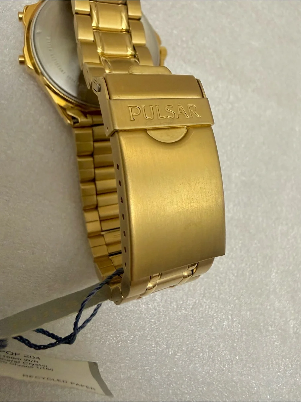 Vintage Pulsar PQF204 (V041-9240) Gold Tone Ana-Digi Men's Watch - NOS W/ Tag